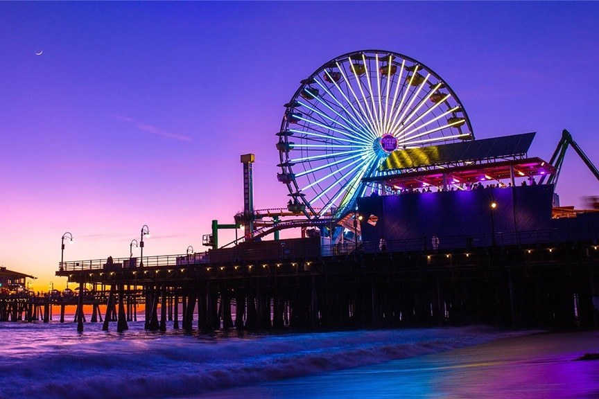 Santa Monica Pier at sunset